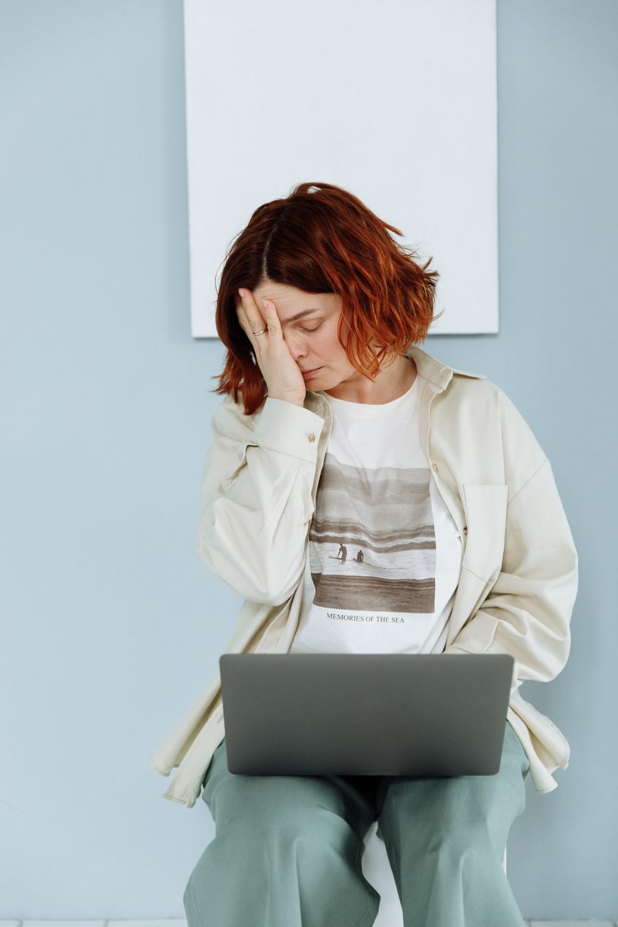 Stressed professional showing signs of burnout